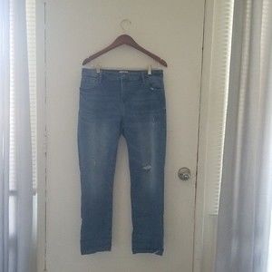 Pistola Distressed High Rise Crop Raw Hem Jeans 14W